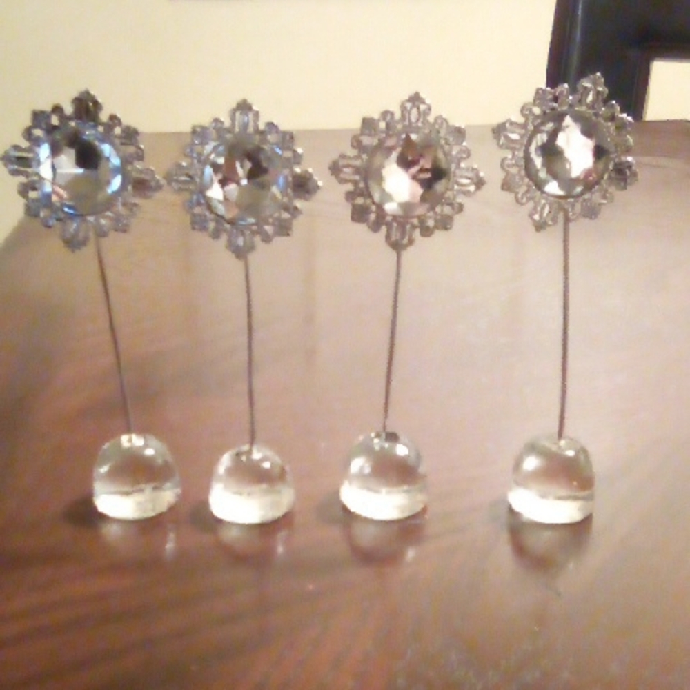 Crystal Accented Silver Photo Holders